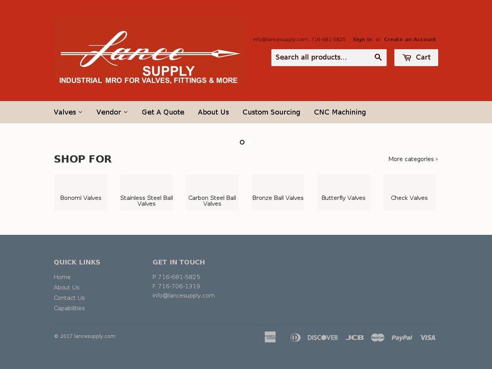 lancesupply.com shopify website screenshot