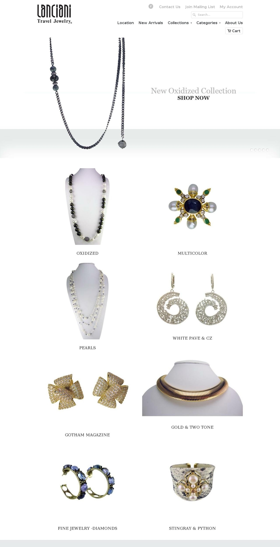 lancianitraveljewelry.com shopify website screenshot