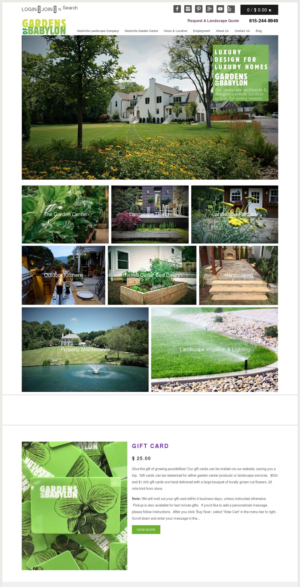 landcapersinnashville.com shopify website screenshot