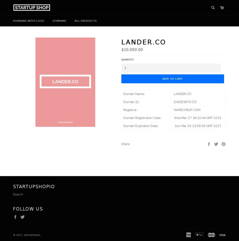 lander.co shopify website screenshot