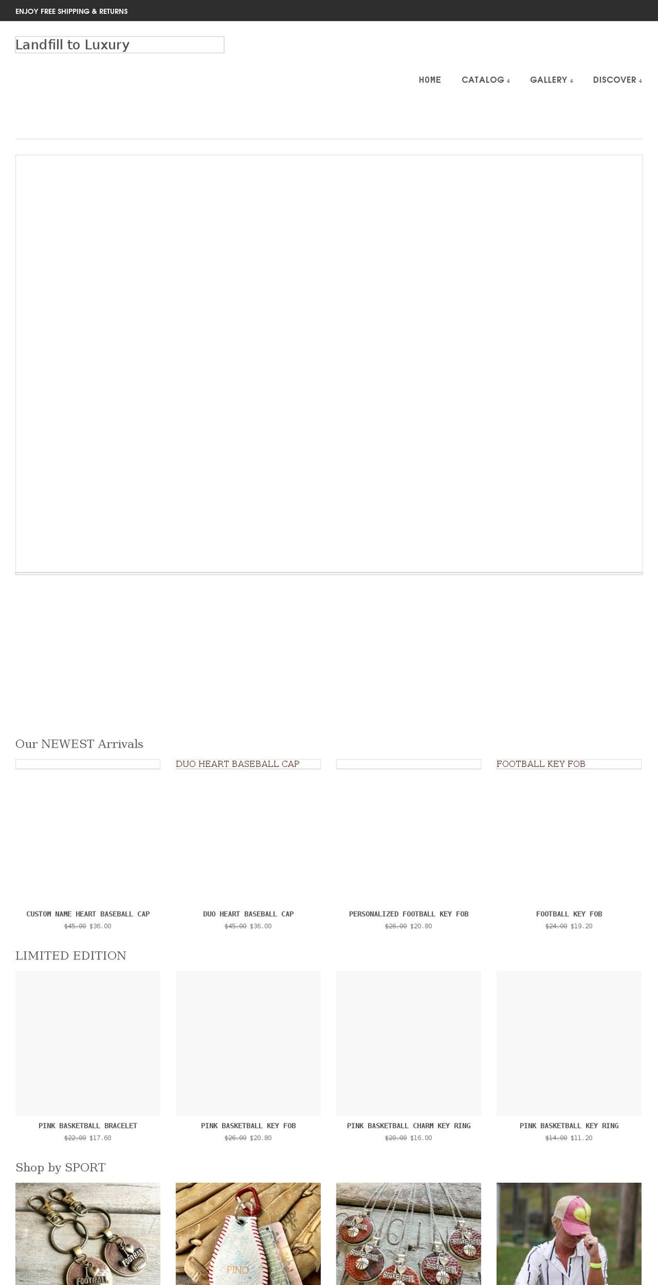 landfilltoluxury.com shopify website screenshot