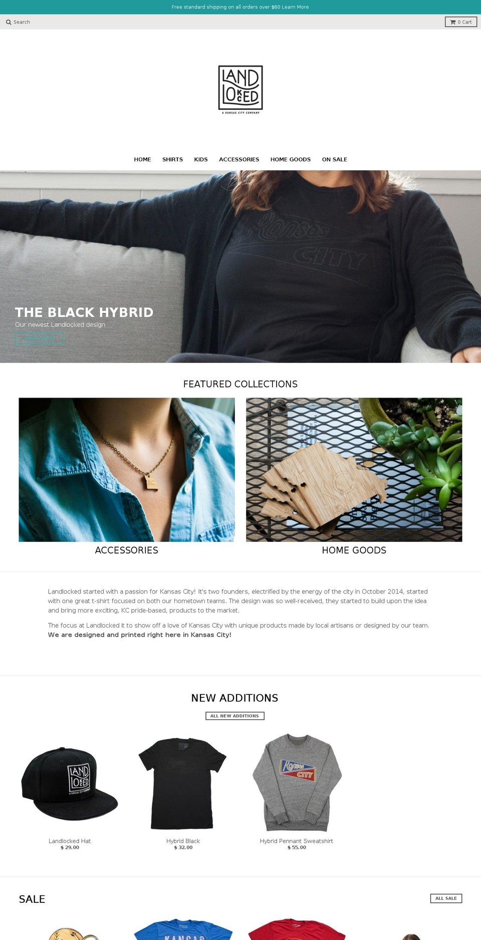 landlockedco.com shopify website screenshot