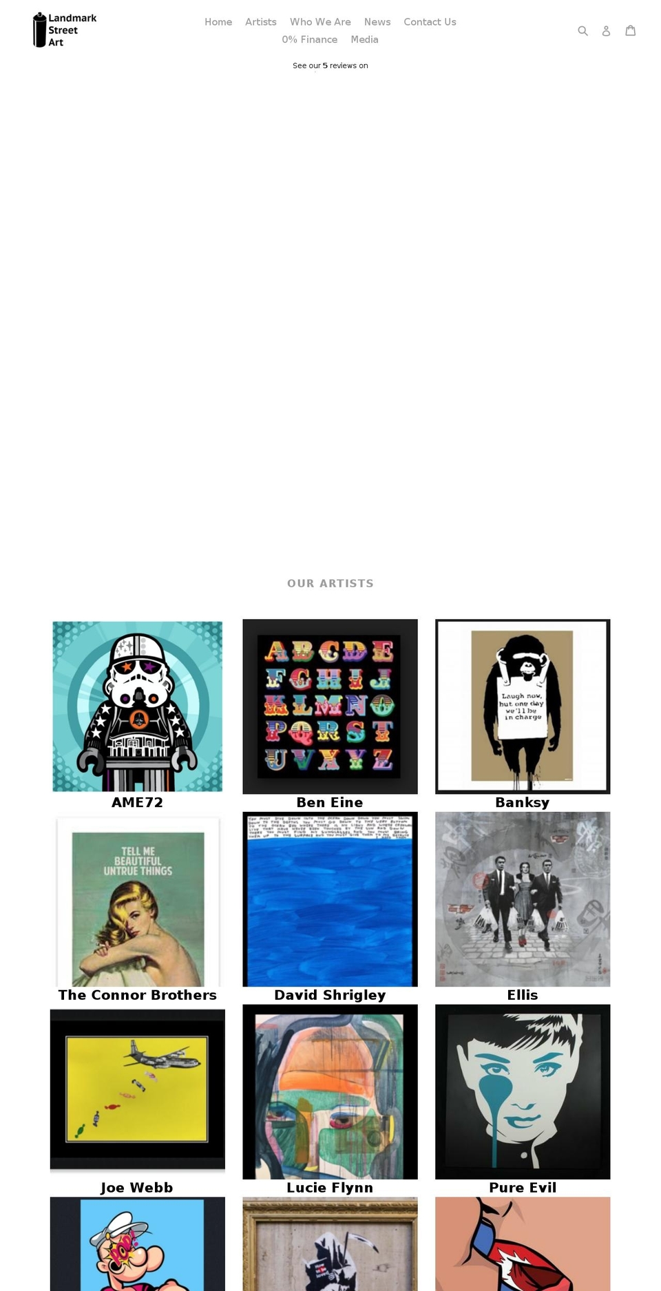 landmarkstreetart.com shopify website screenshot