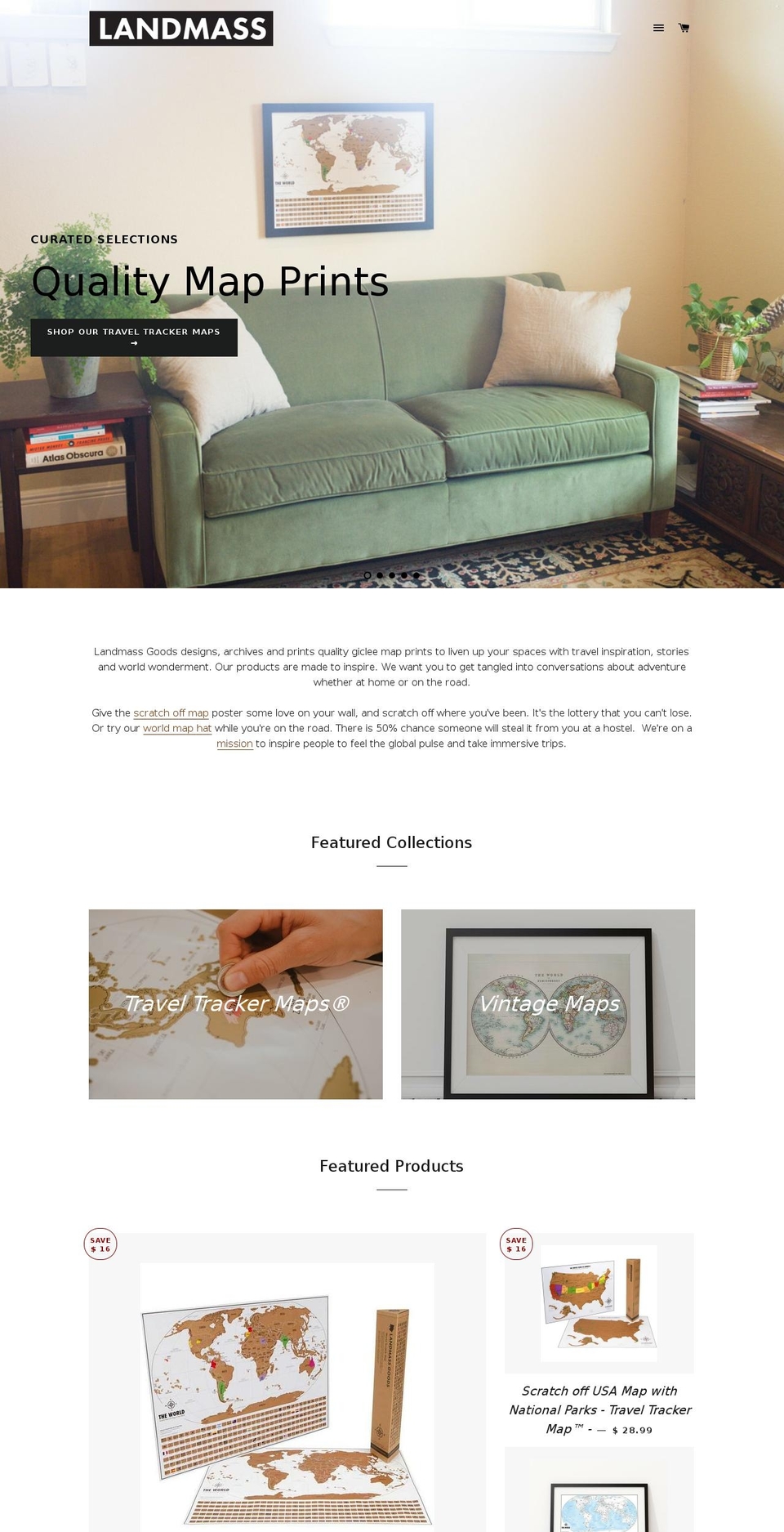 landmassgoods.com shopify website screenshot