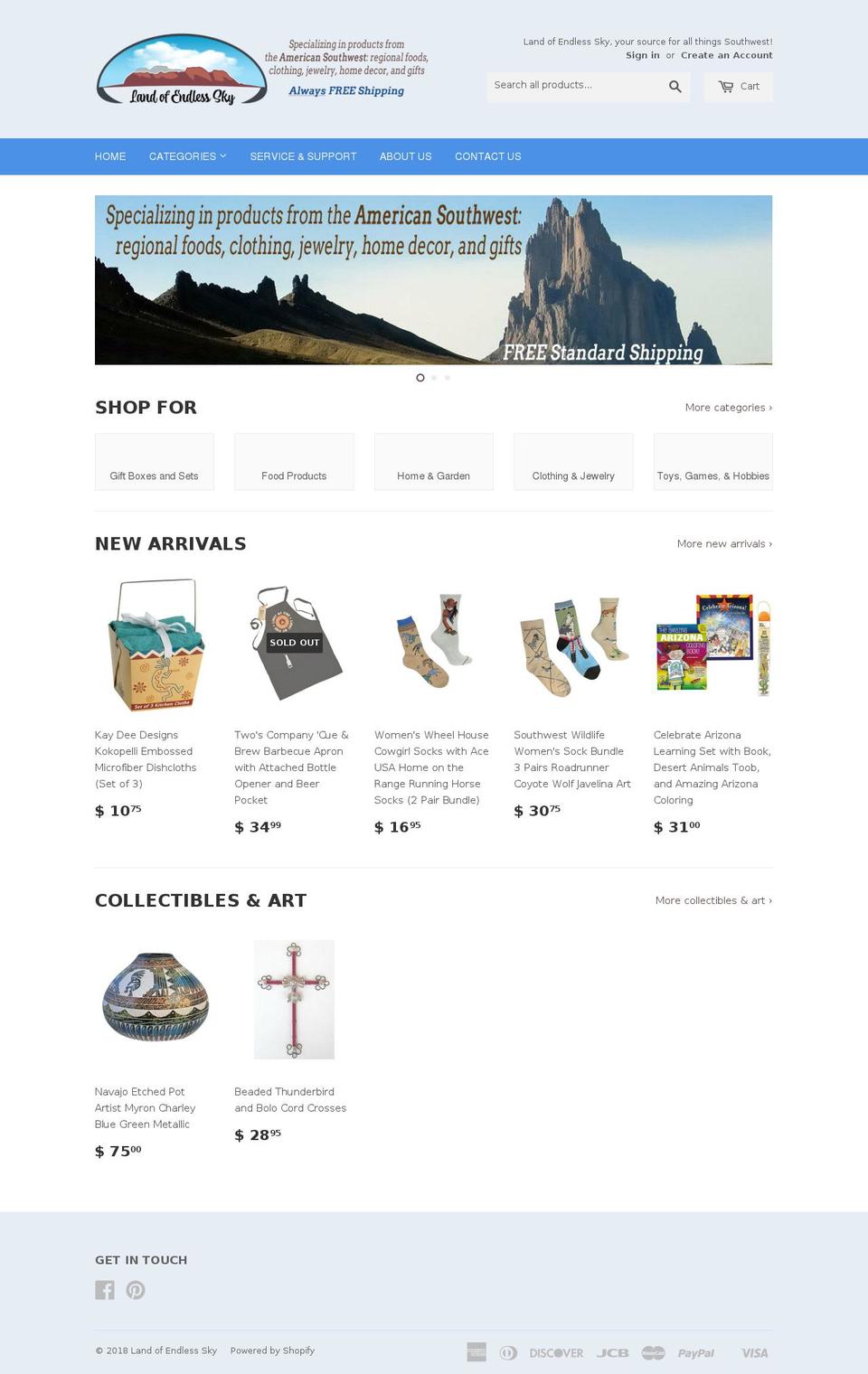 landofendlesssky.com — Shopify storefront screenshot