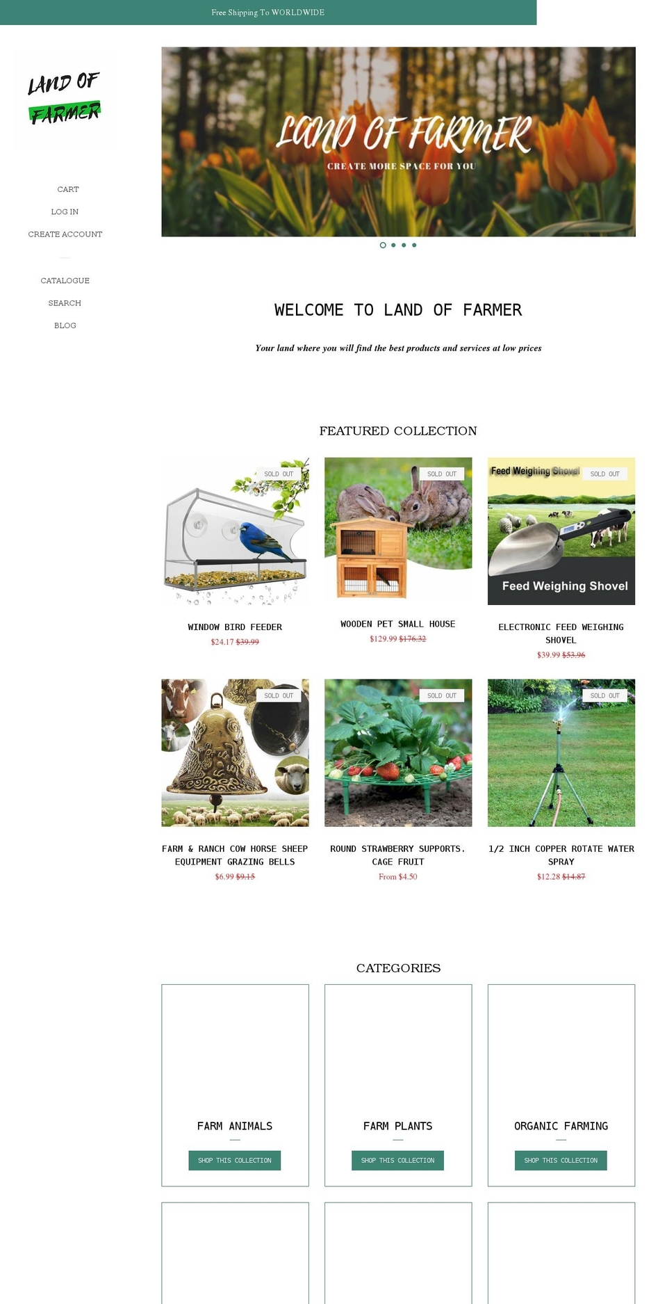 landoffarmer.com shopify website screenshot