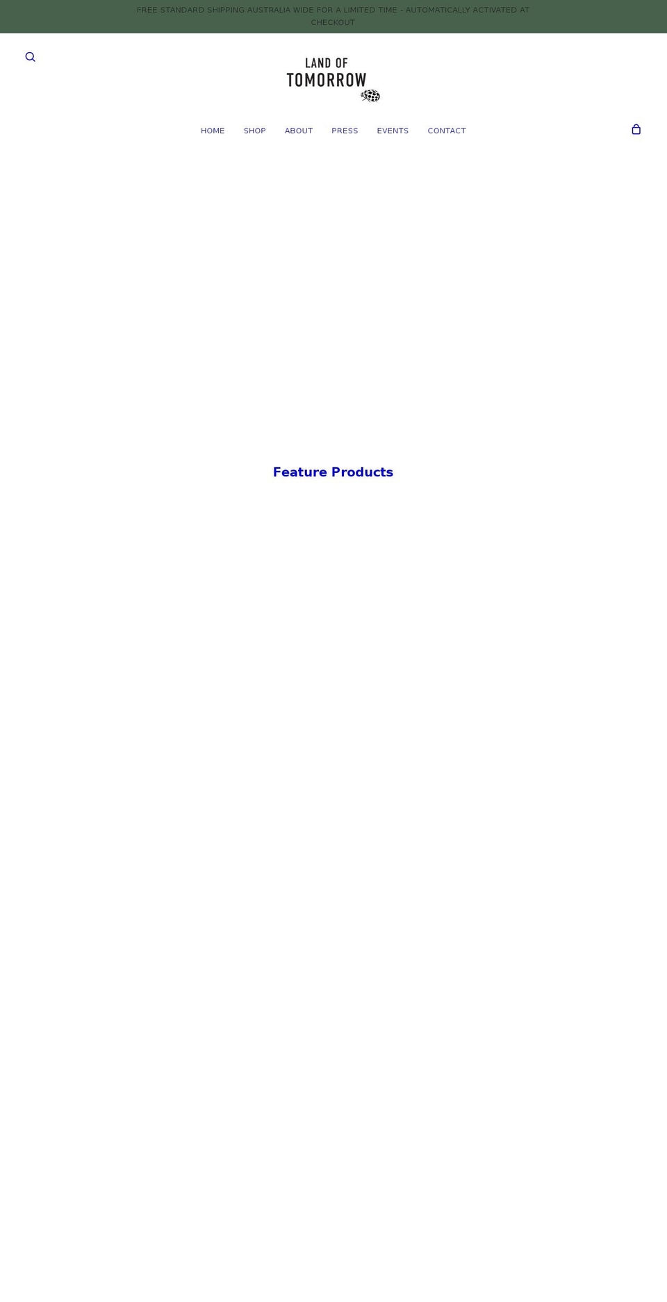 landoftomorrowwine.com shopify website screenshot