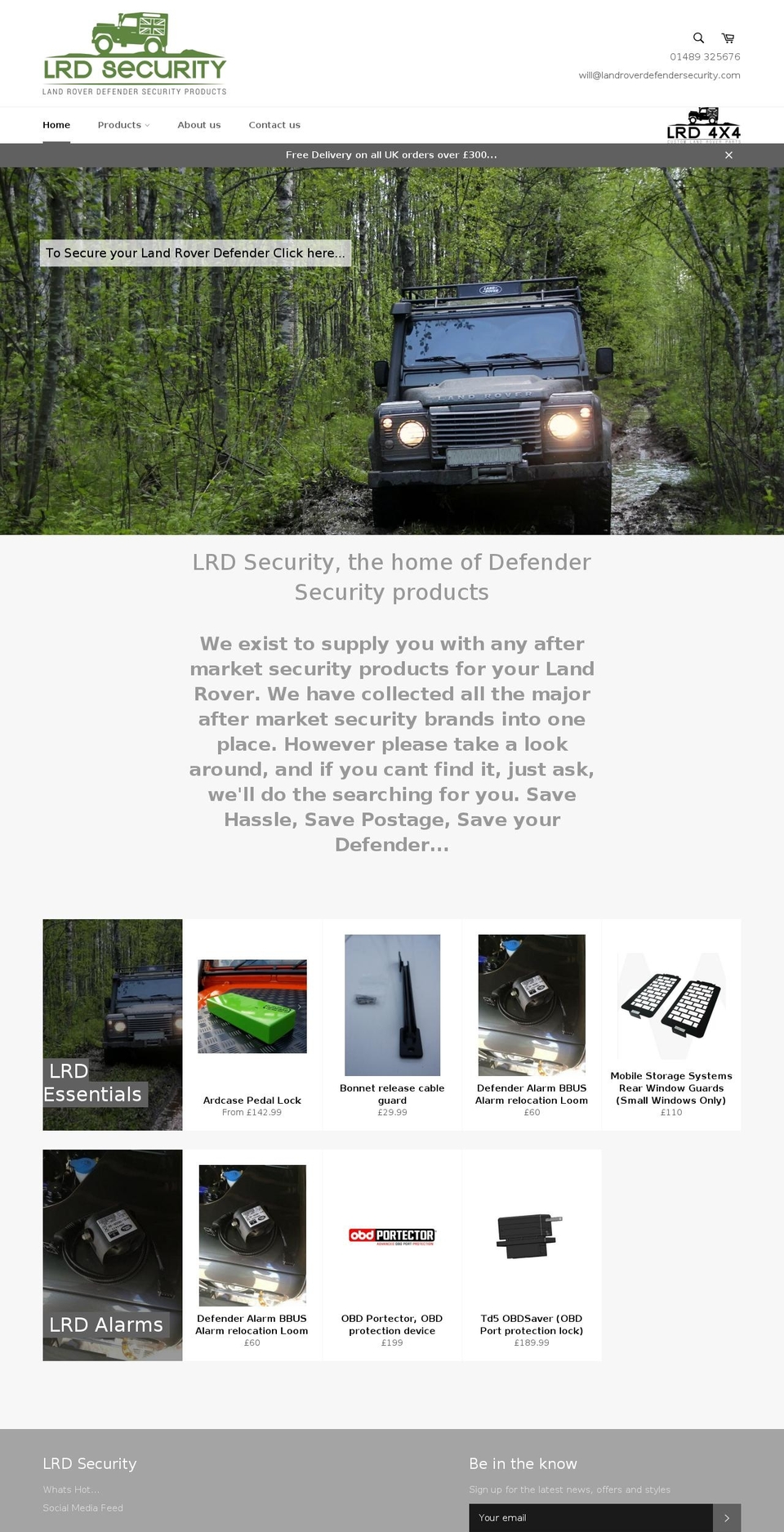 landroverdefendersecurity.com shopify website screenshot