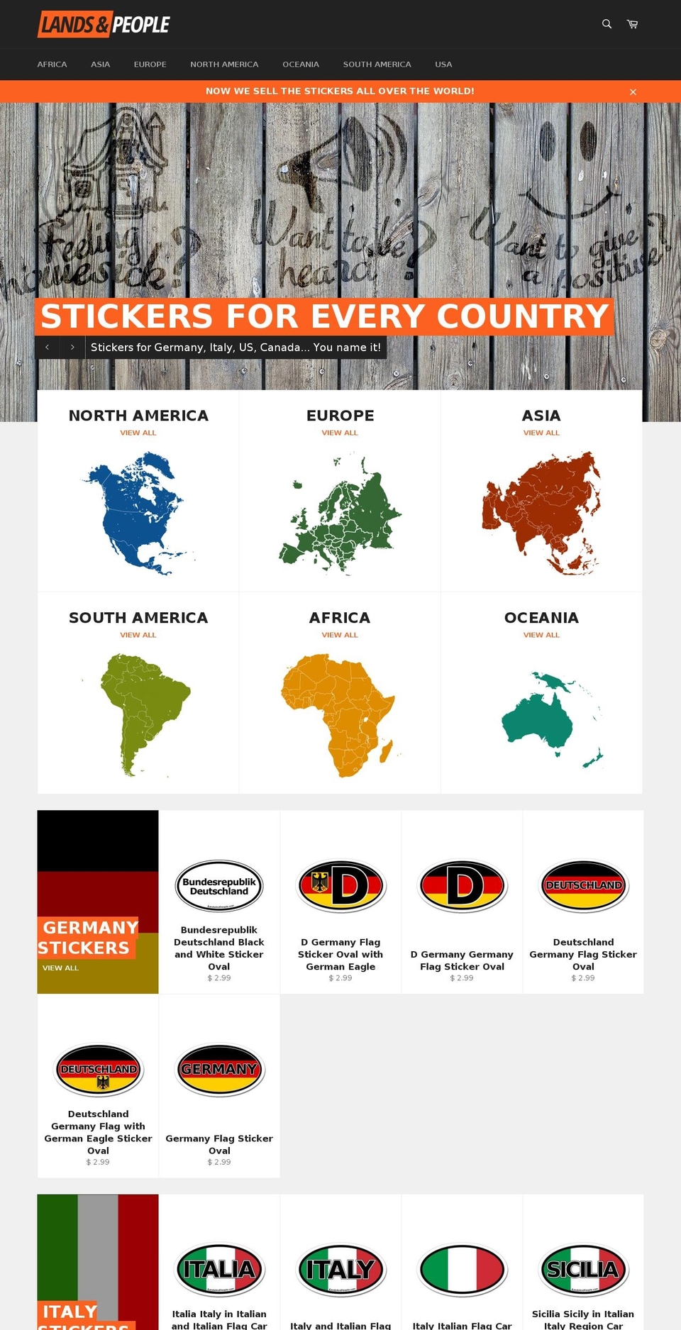 landsandpeople.com shopify website screenshot