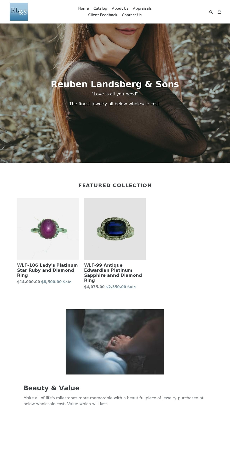 landsbergandsons.com — Shopify storefront screenshot