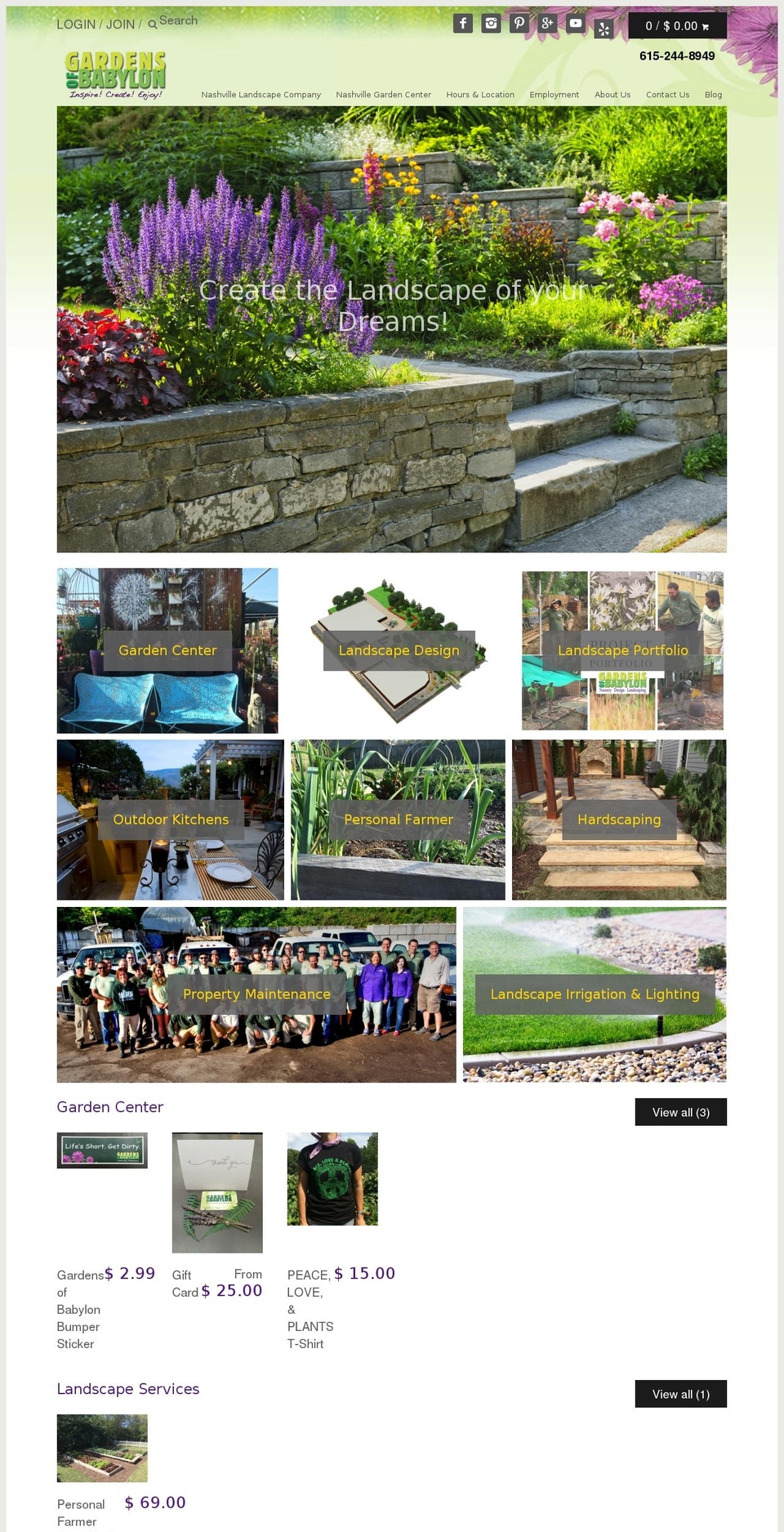 landscapecompaniesinnashville.com shopify website screenshot