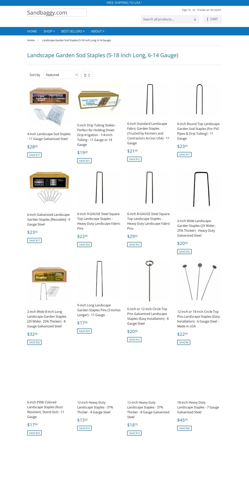 landscapestaple.com — Shopify storefront screenshot