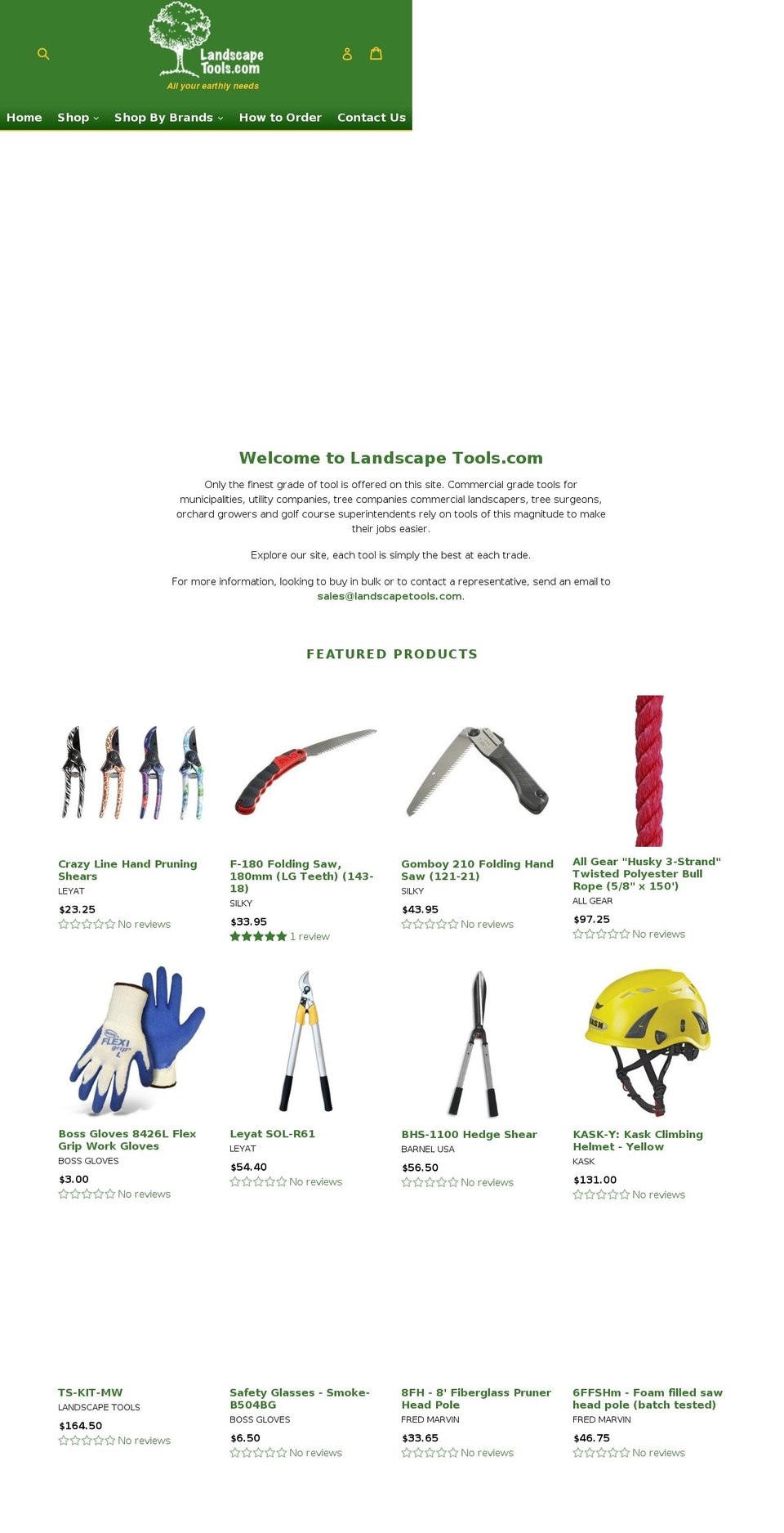 landscapetools.com shopify website screenshot