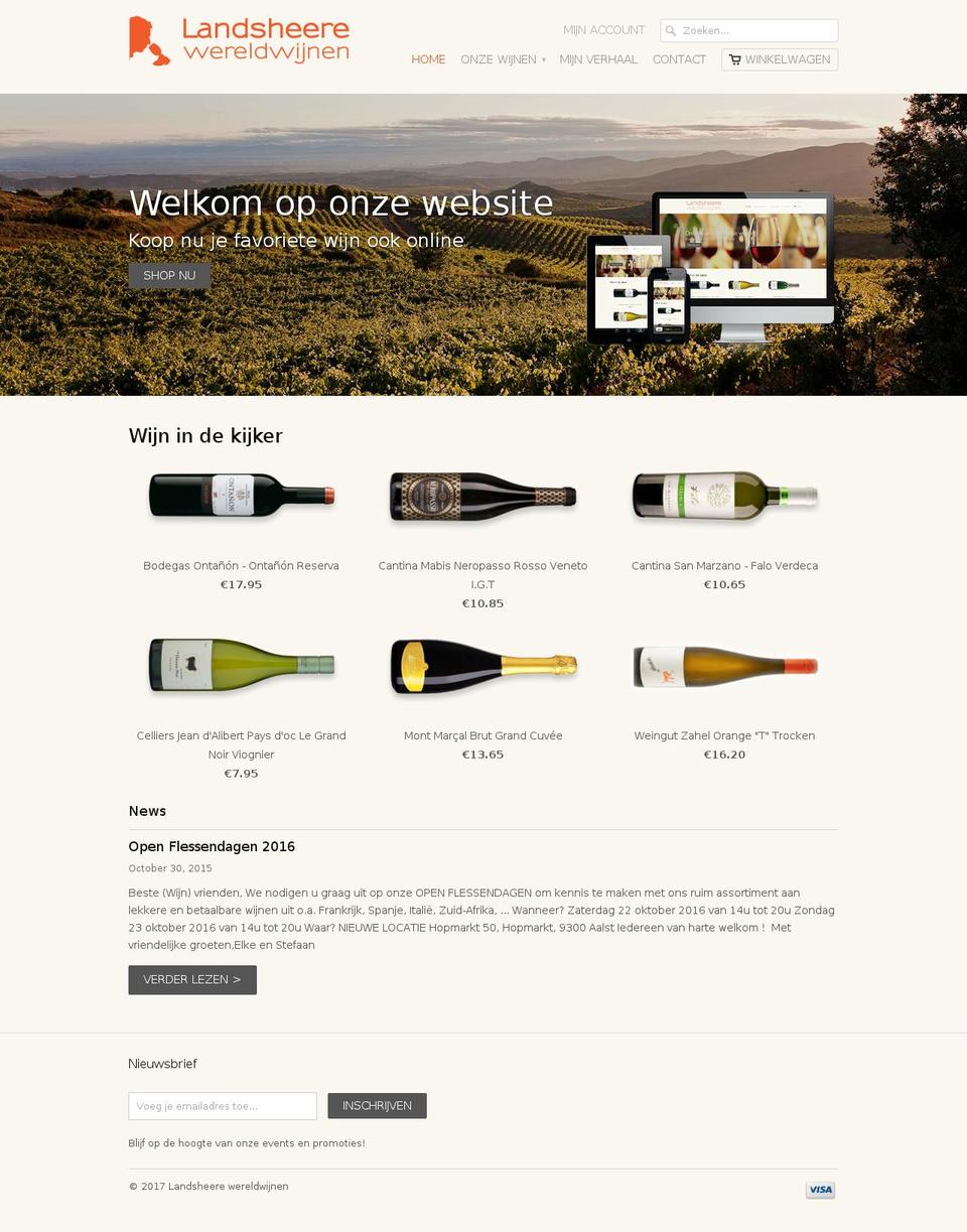 landsheere.be shopify website screenshot