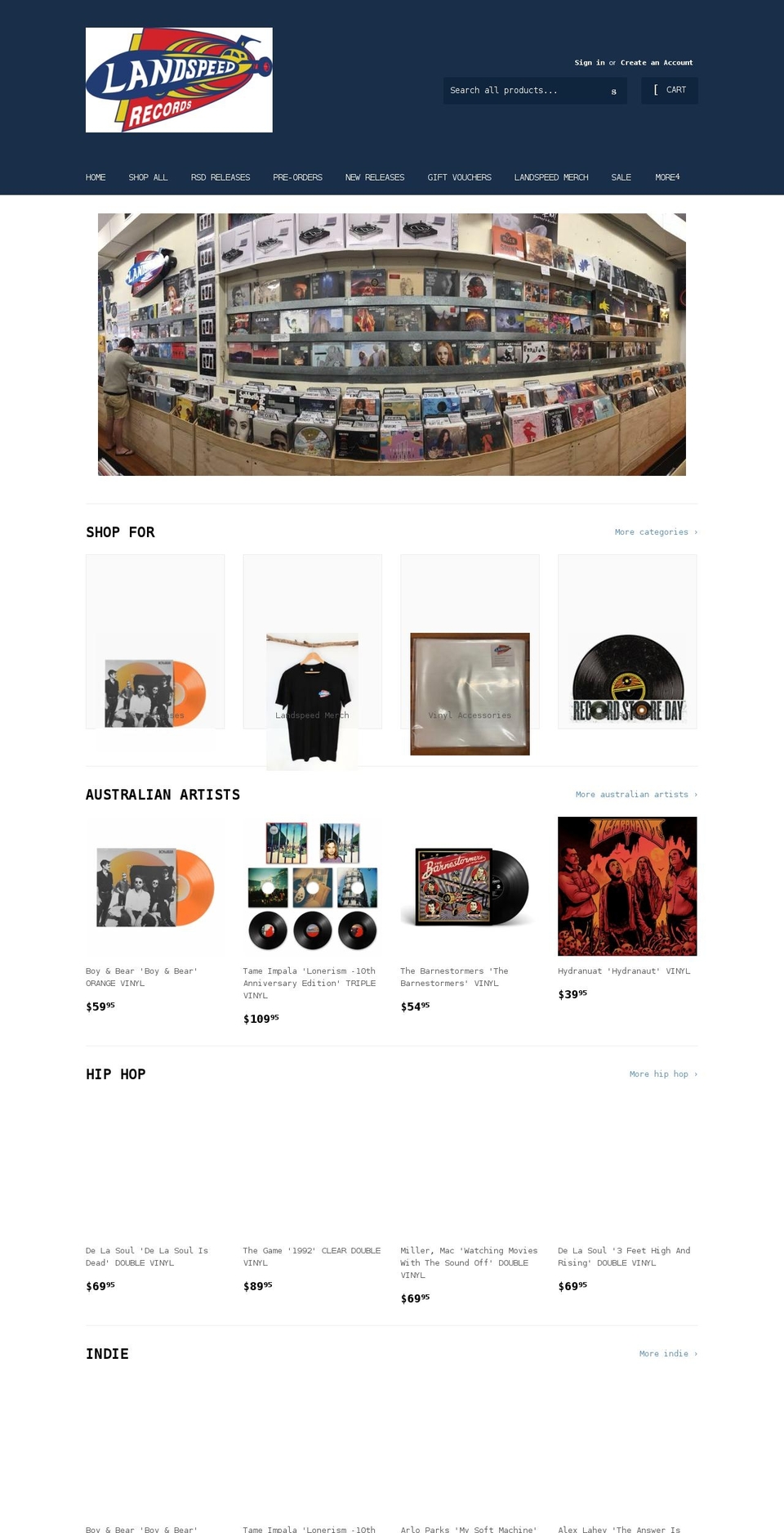 landspeed.com.au shopify website screenshot