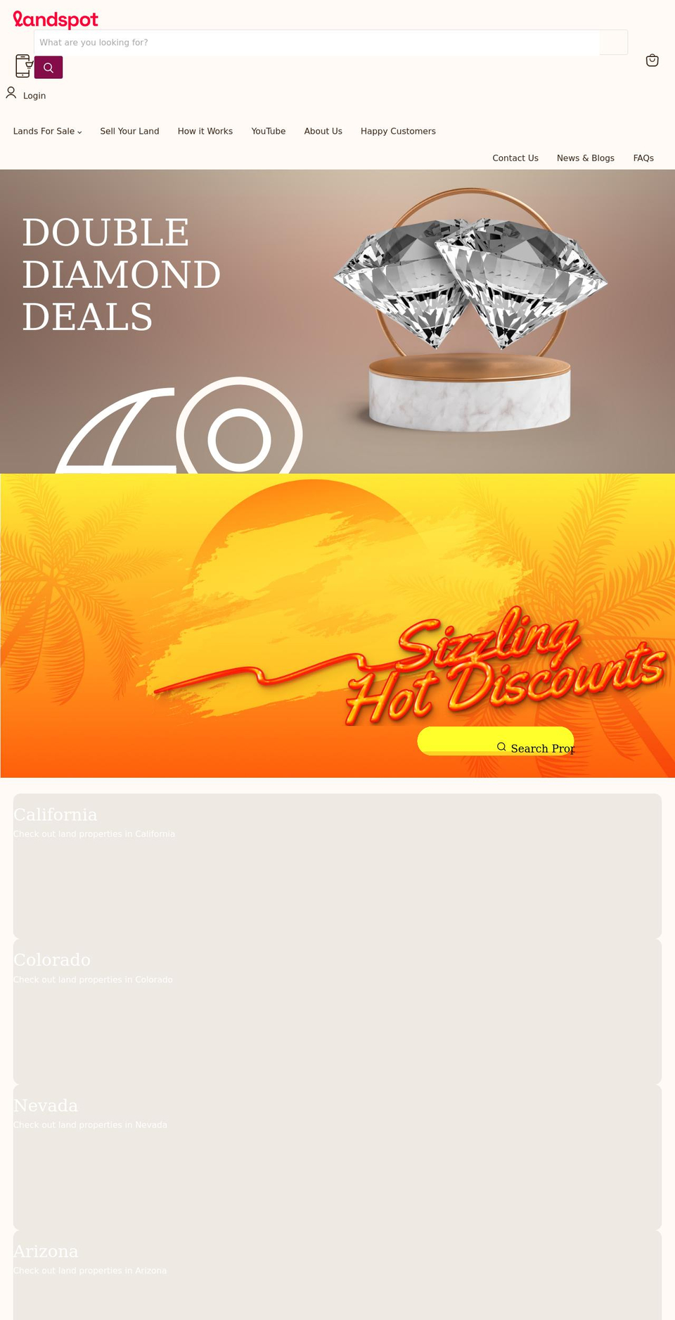 landspot.com shopify website screenshot