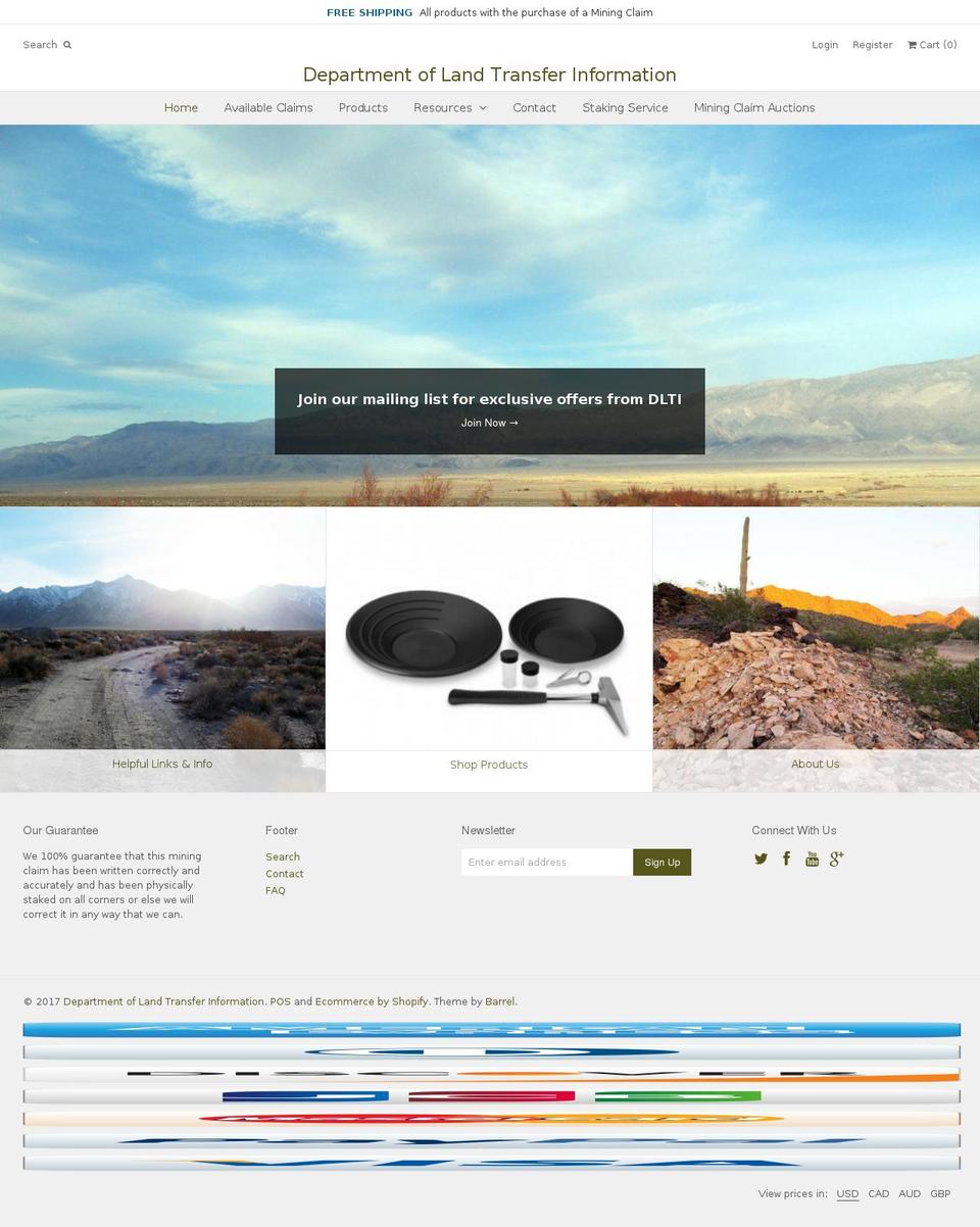 Weekend Shopify theme site example landtransfer.us.com