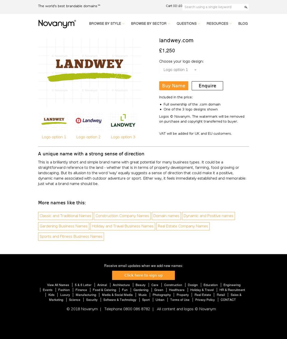 landwey.com — Shopify storefront screenshot