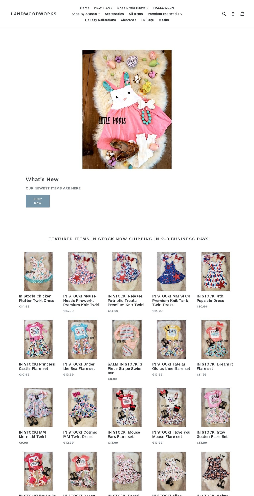 landwoodworks.com shopify website screenshot