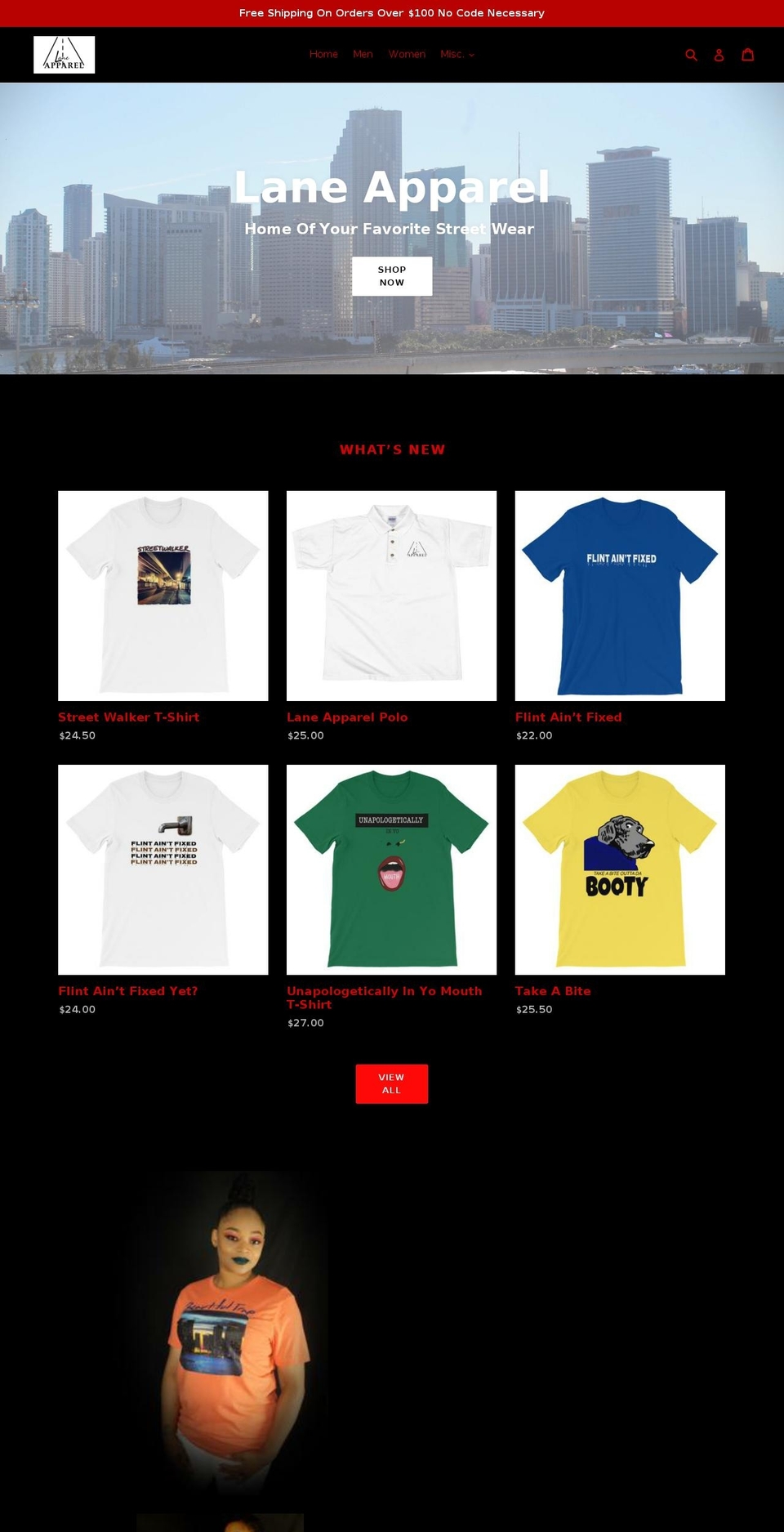 laneapparel.com — Shopify storefront screenshot