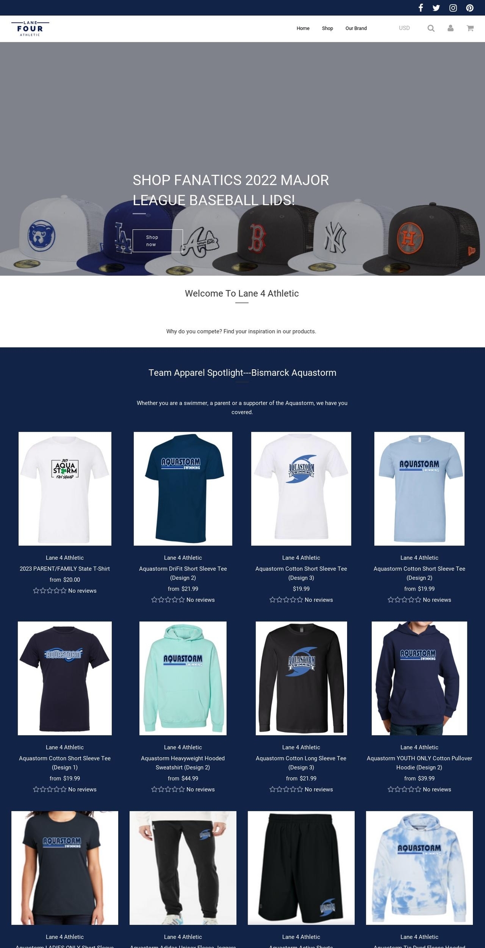 lanefourathletic.com shopify website screenshot