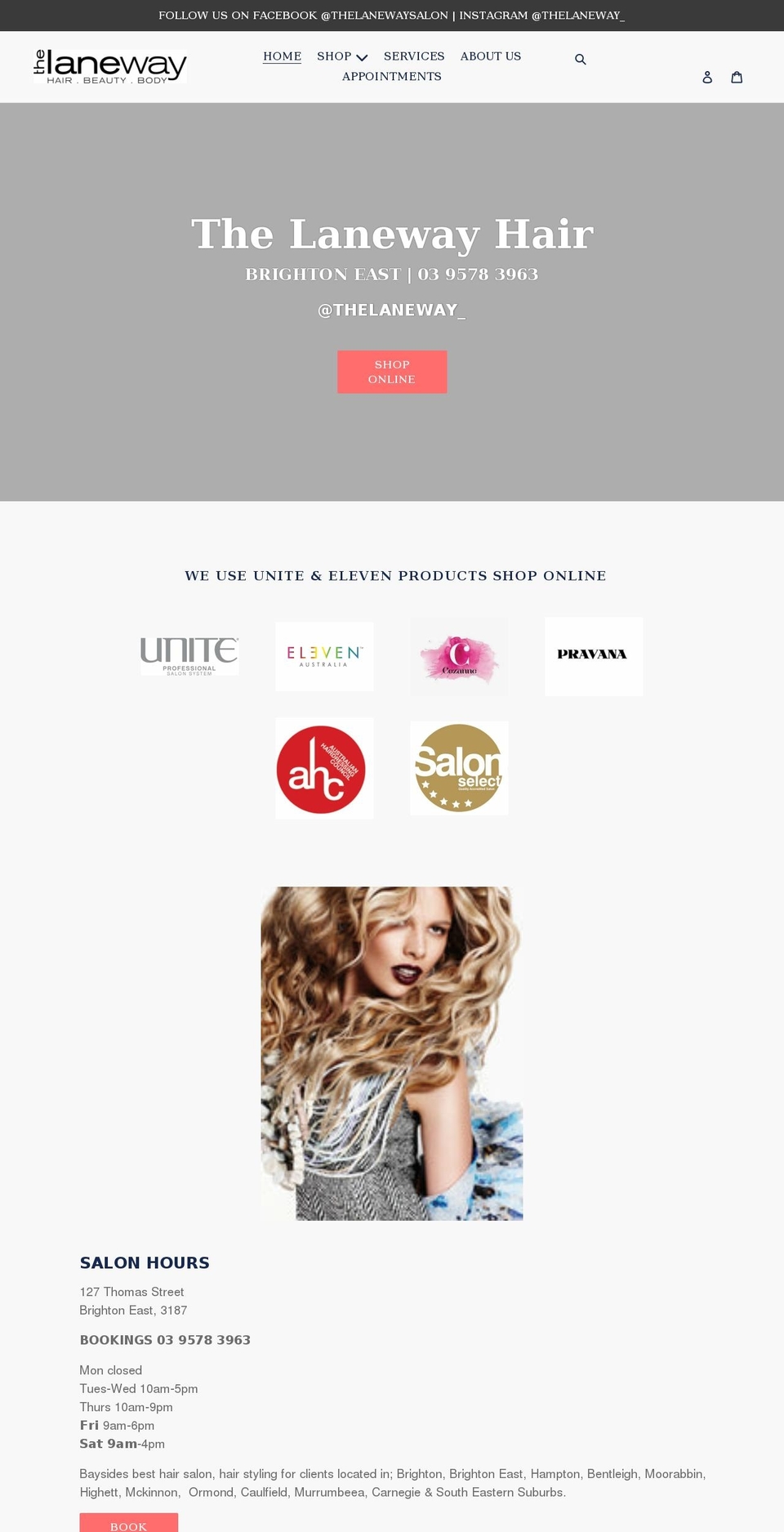 laneway.com.au shopify website screenshot