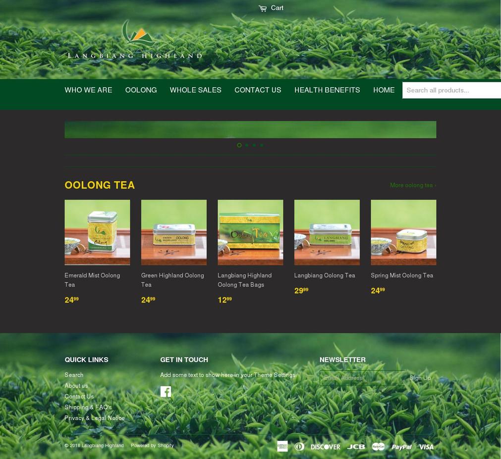 langbiang-highland.com shopify website screenshot