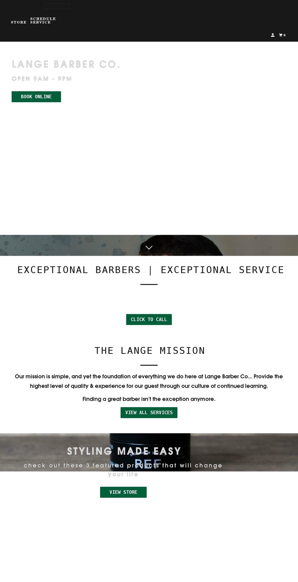 langebarber.co shopify website screenshot