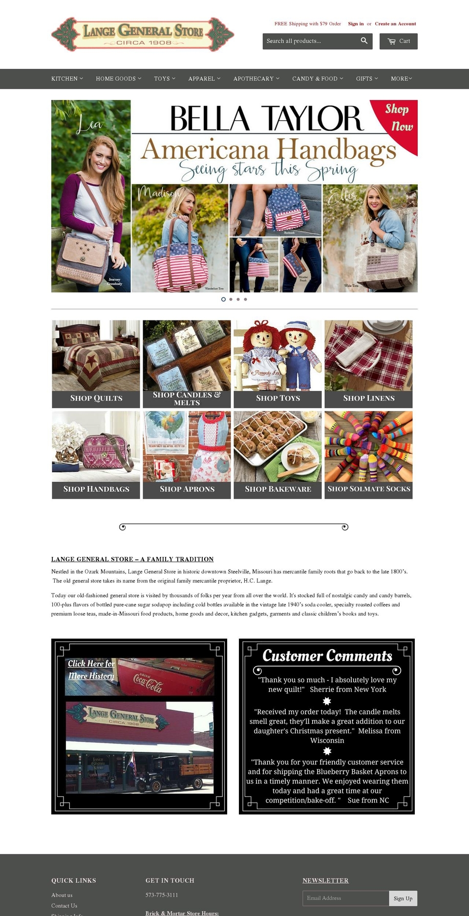 langegeneralstore.com shopify website screenshot