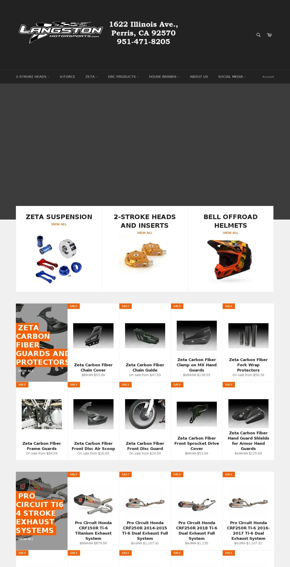langston-motorsports.com shopify website screenshot