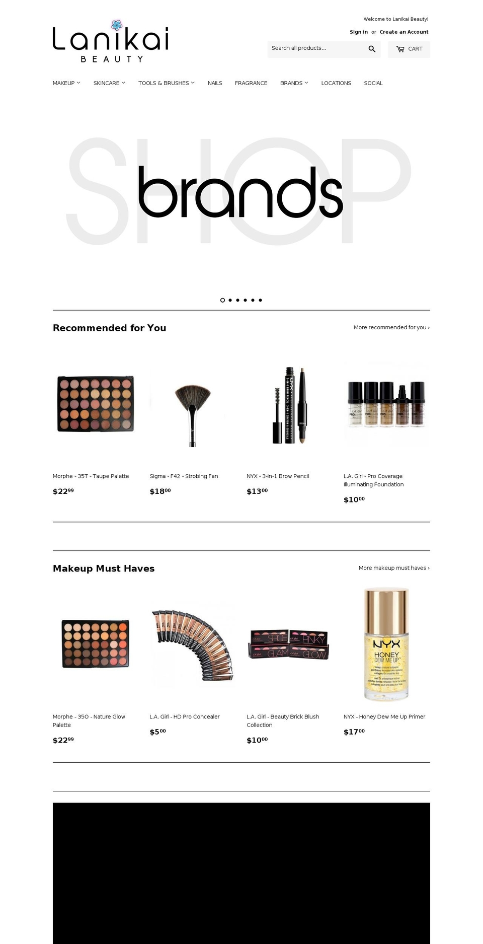 lanikaibeauty.com — Shopify storefront screenshot