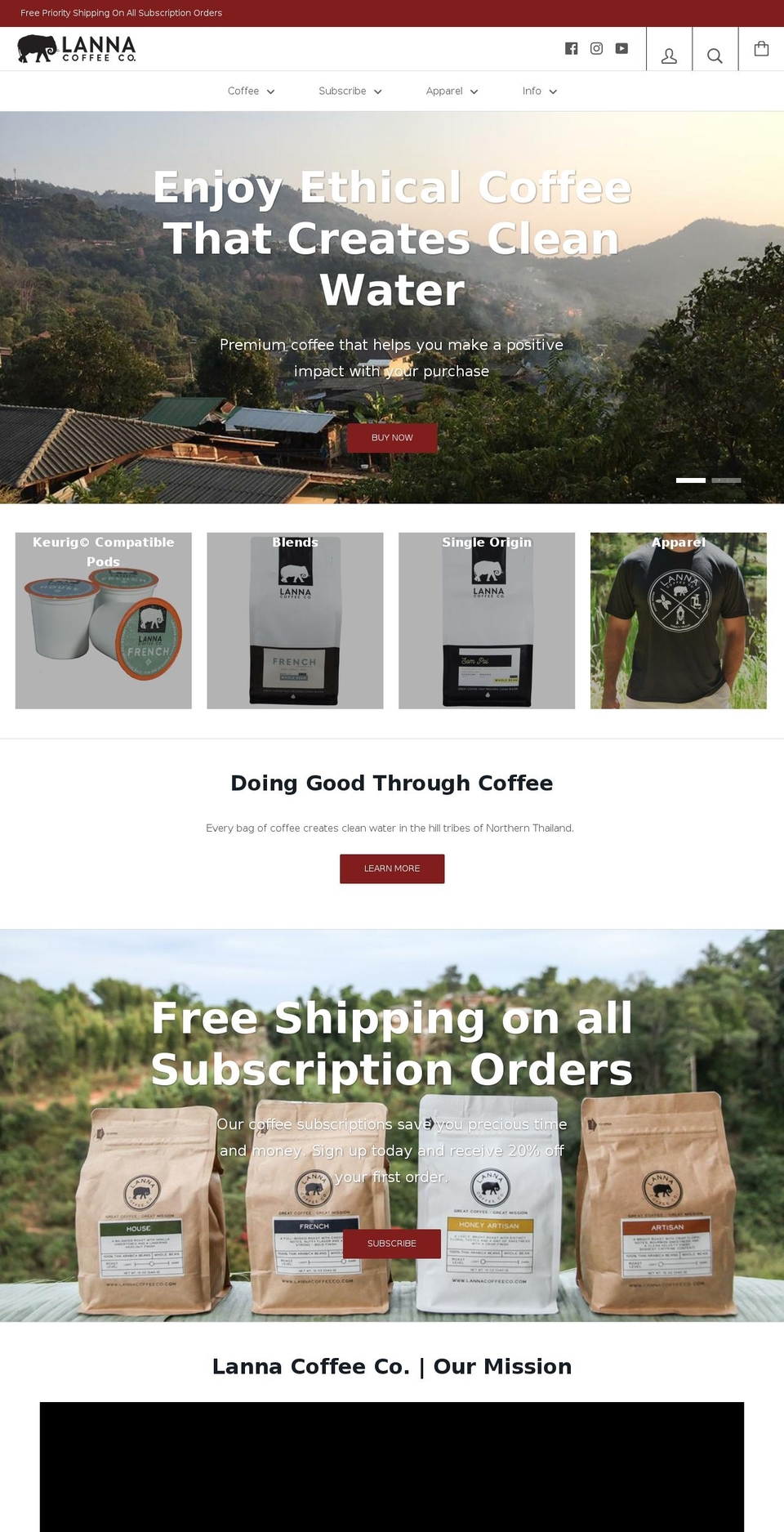 lannacafeusa.com — Shopify storefront screenshot