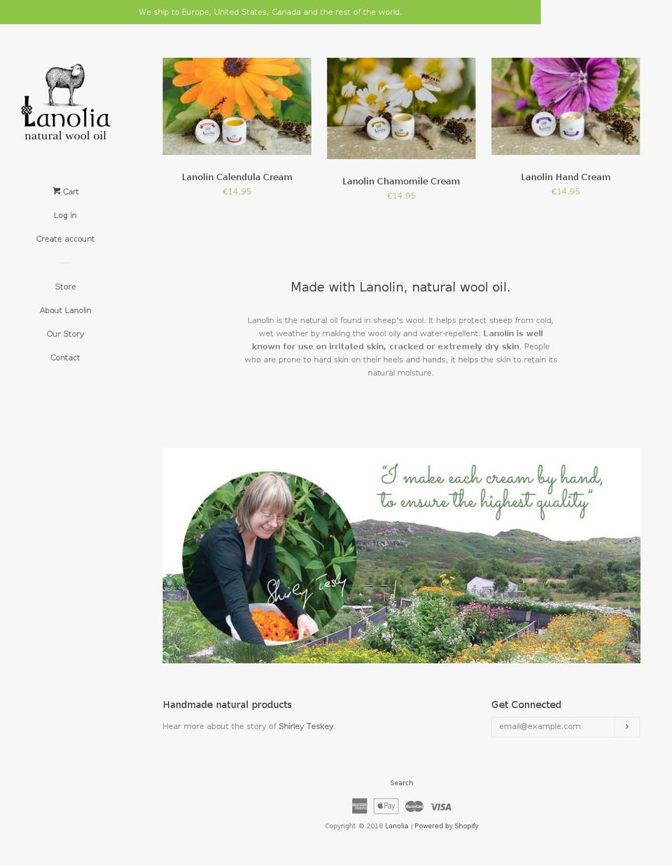 lanolia.com — Shopify storefront screenshot