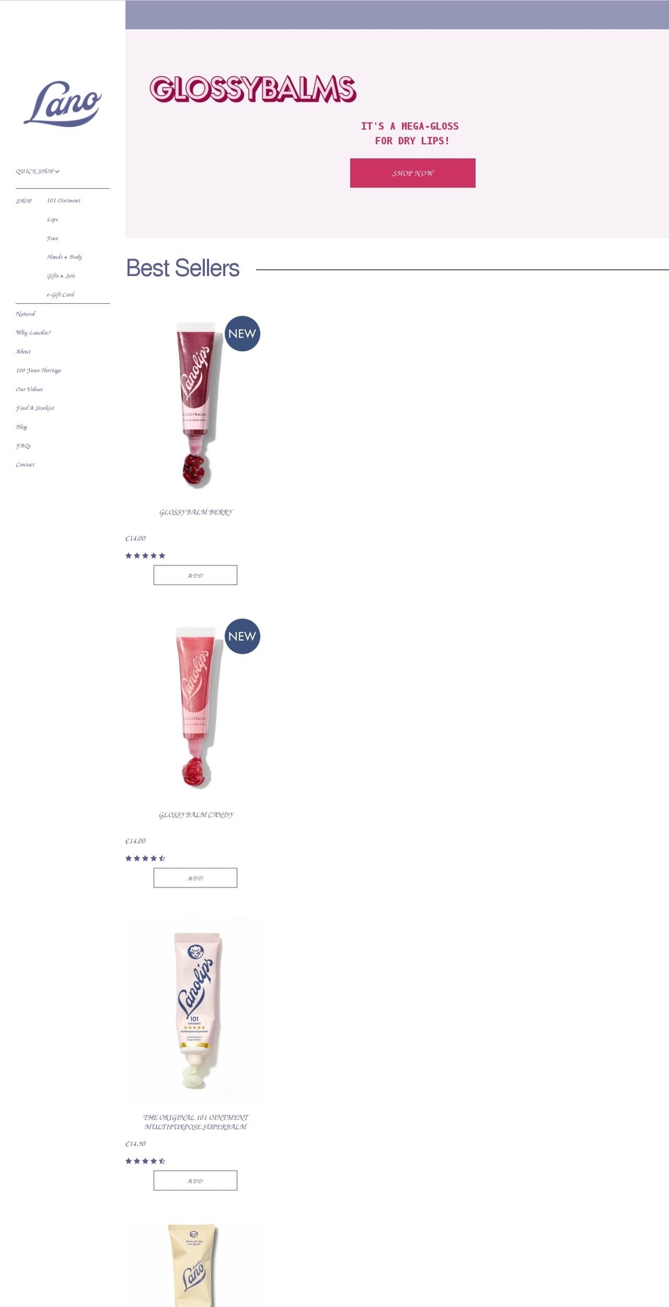 lanolips.pl shopify website screenshot