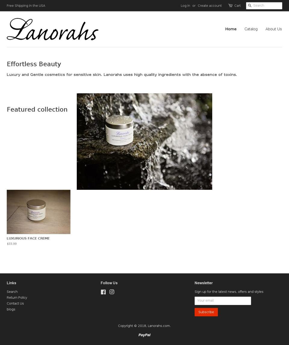 lanorahs.com — Shopify storefront screenshot