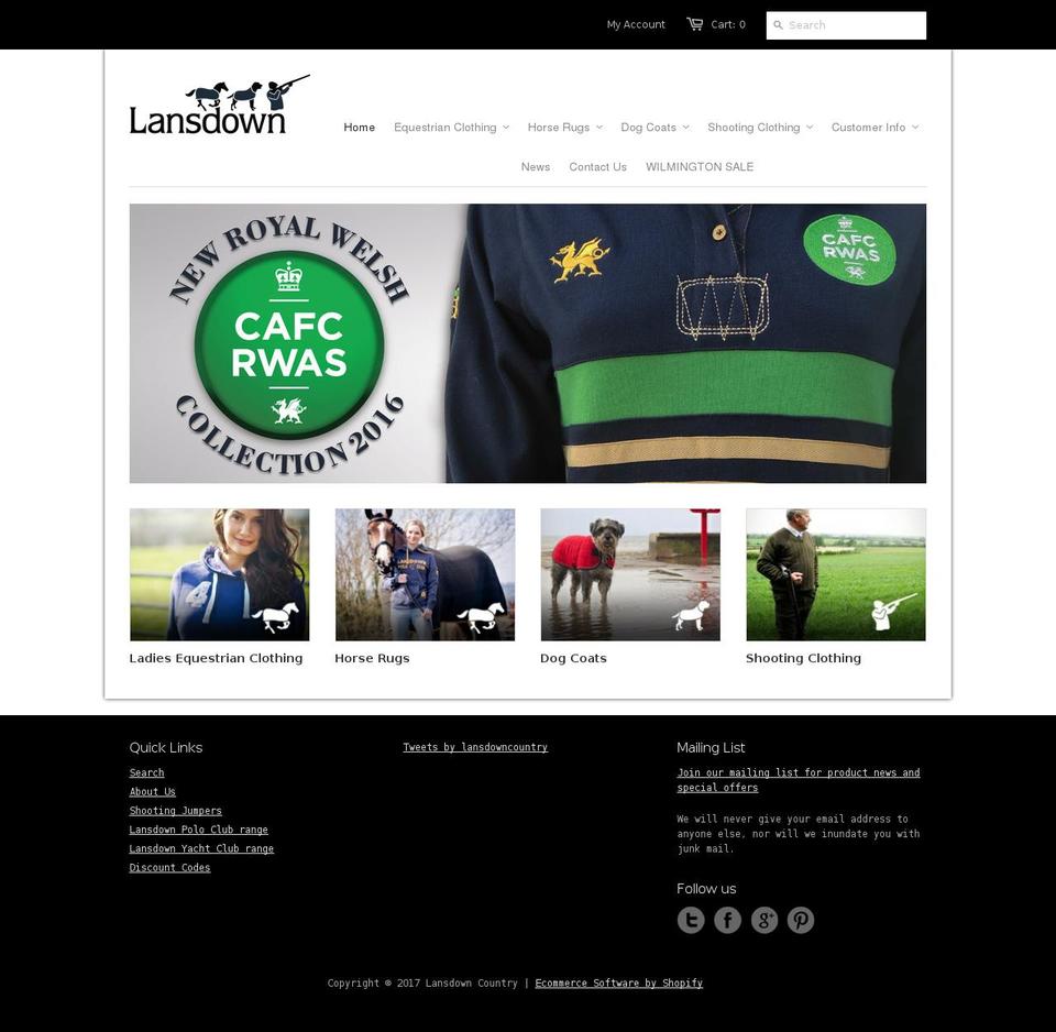 lansdowncountry.co.uk shopify website screenshot