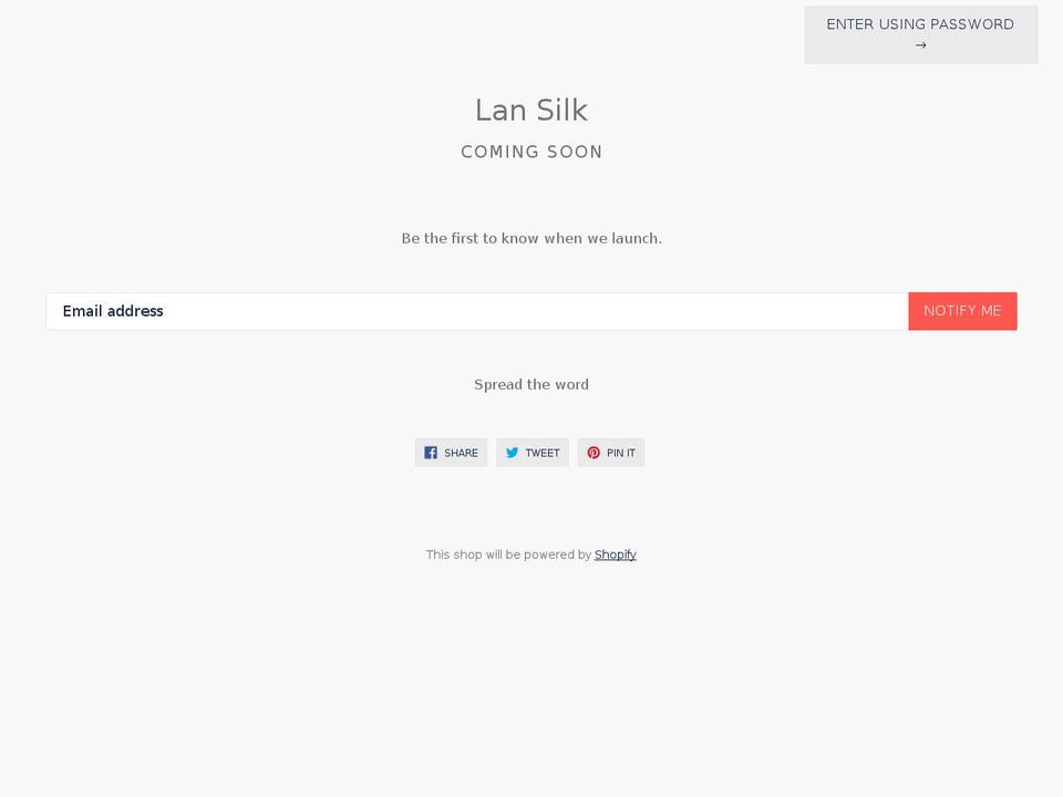 lansilk.com shopify website screenshot