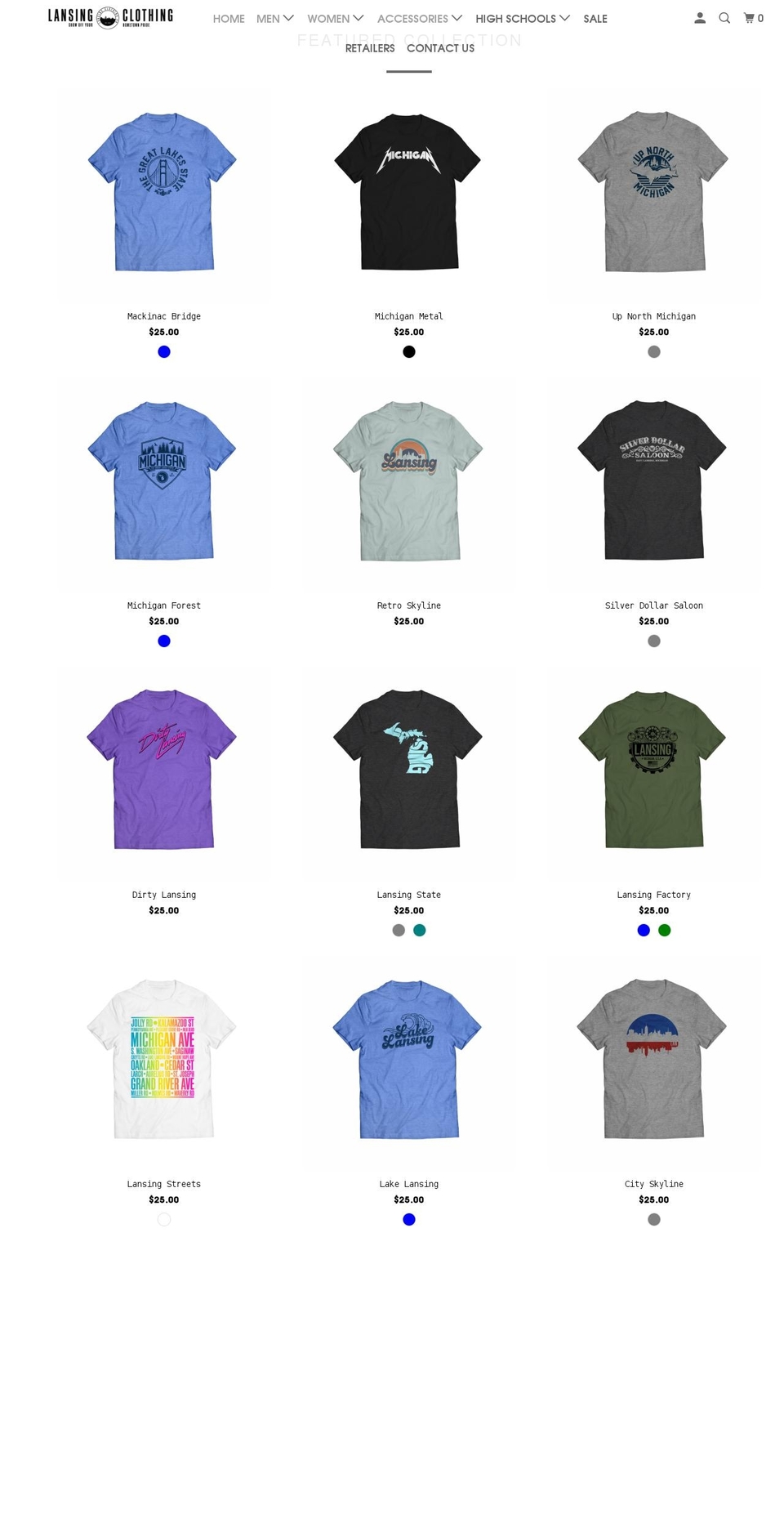 lansingclothing.com shopify website screenshot