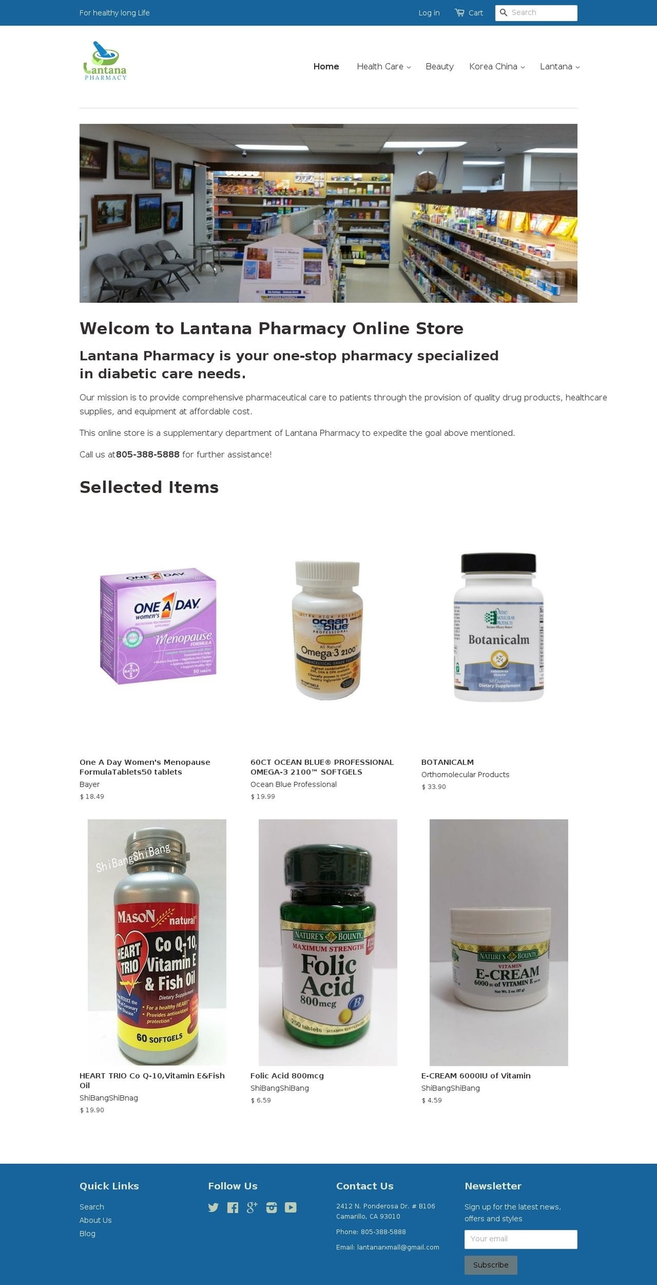 lantanaotc.com — Shopify storefront screenshot