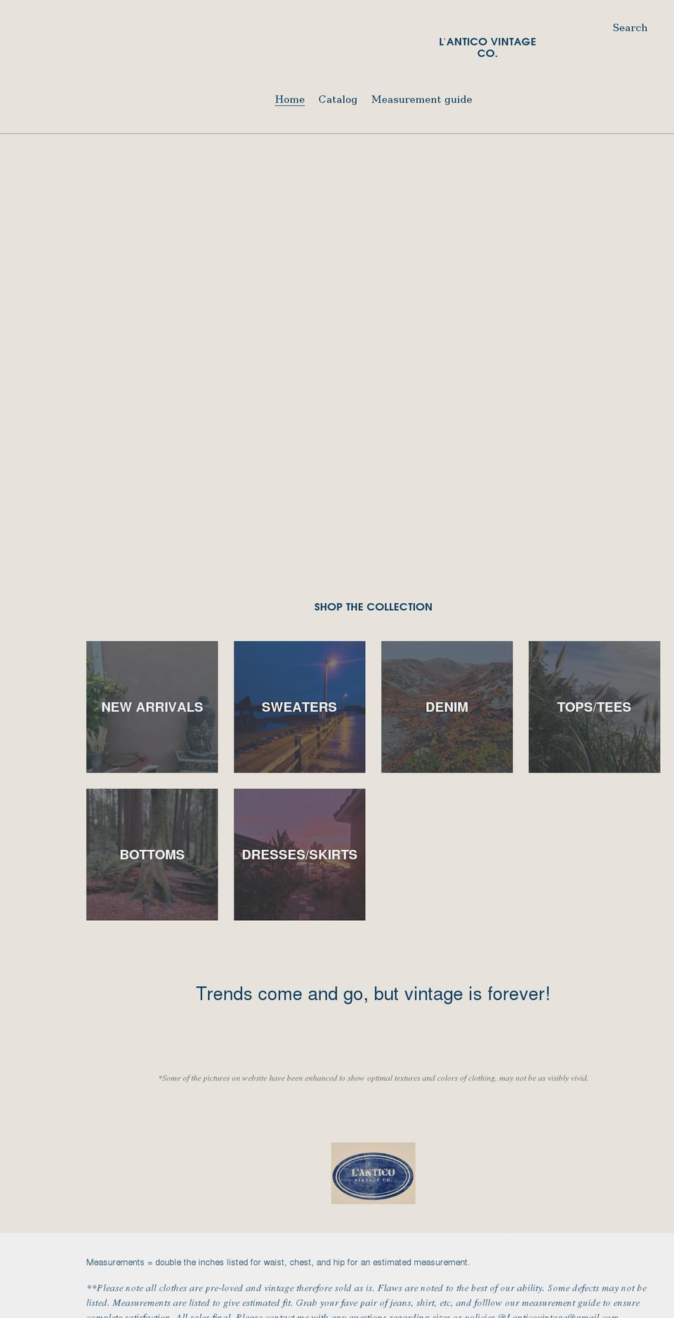 lanticovintage.com shopify website screenshot