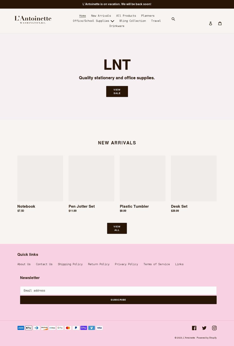 lantoinette.com shopify website screenshot