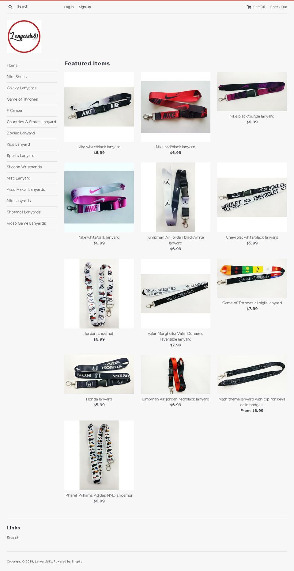 lanyards81.com — Shopify storefront screenshot