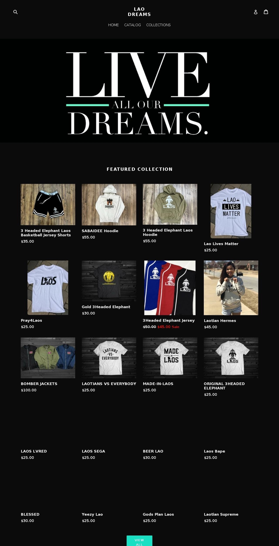 laodreams.com — Shopify storefront screenshot