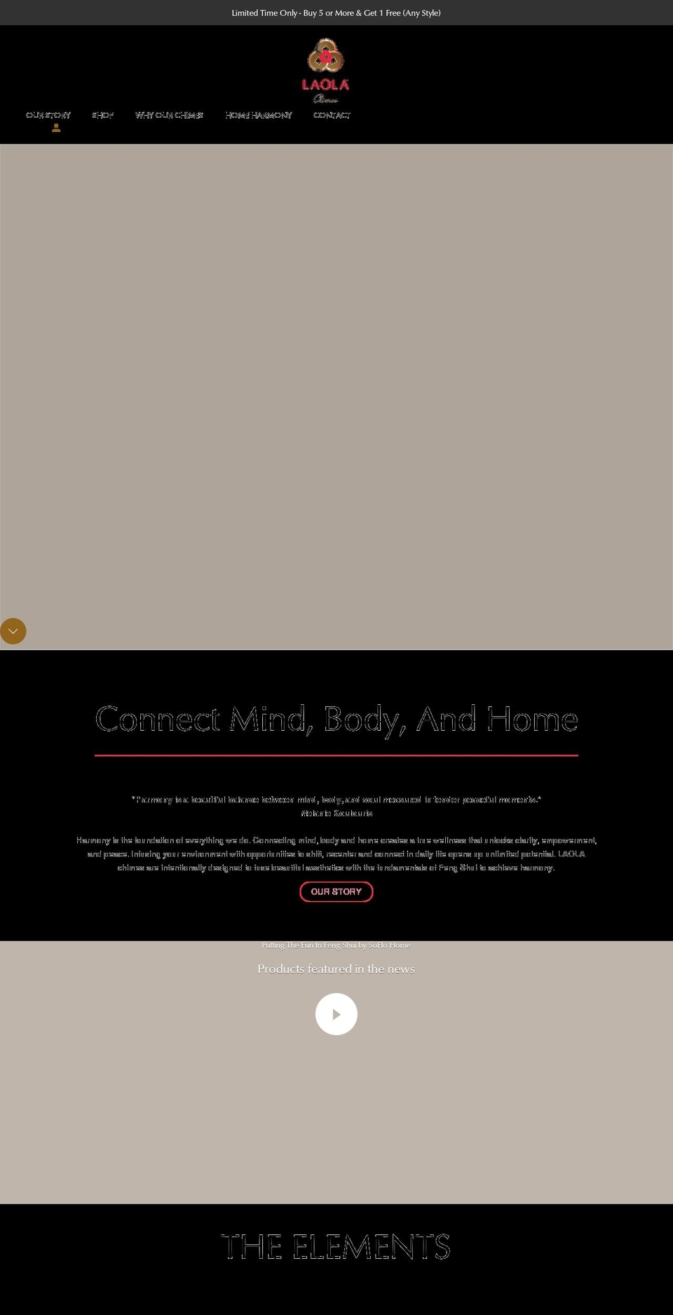 laolachimes.com shopify website screenshot