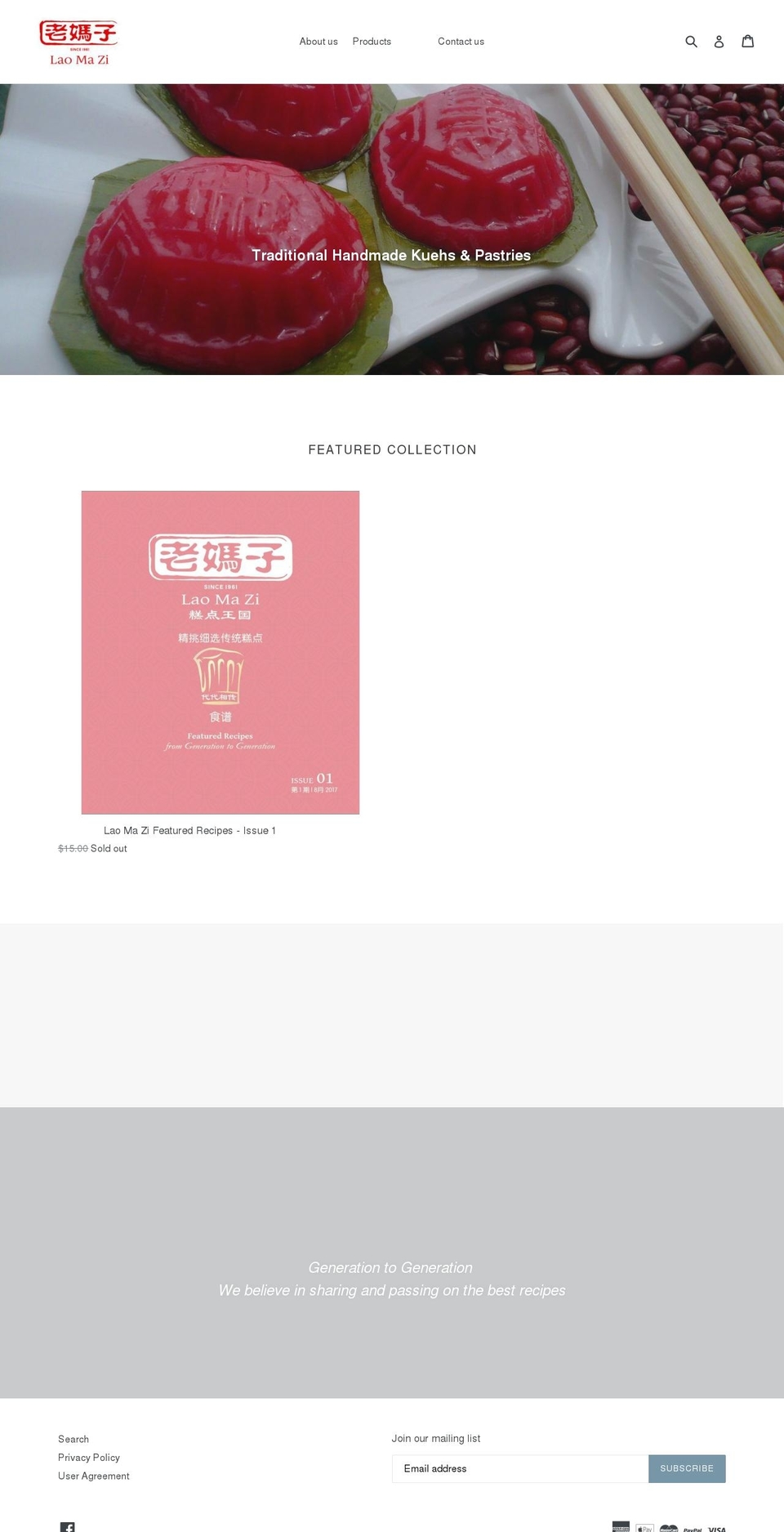 laomazigroup.com — Shopify storefront screenshot