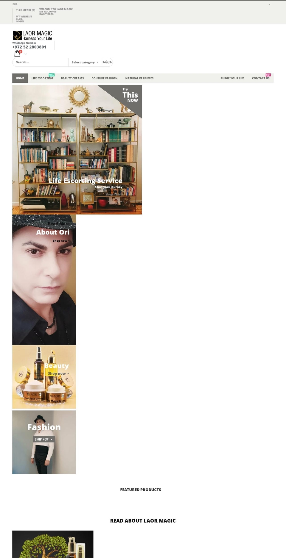 laormagic.com shopify website screenshot