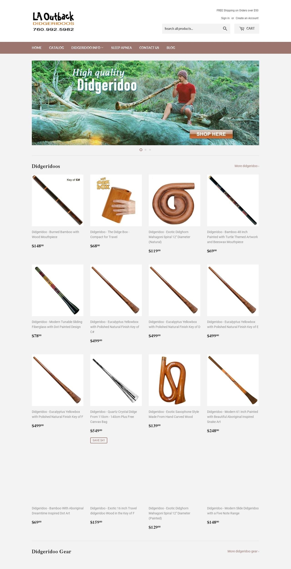 laoutback.com shopify website screenshot