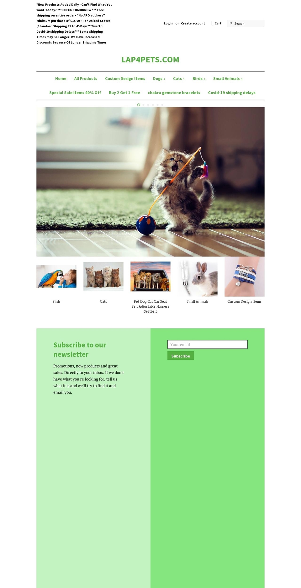 lap4pets.com shopify website screenshot