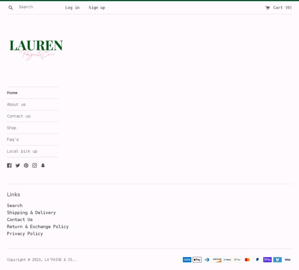 lapaigeandco.com shopify website screenshot