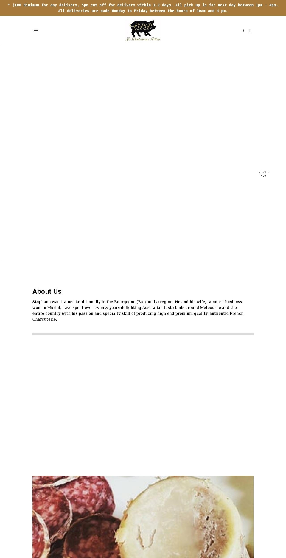 laparisiennepates.com shopify website screenshot